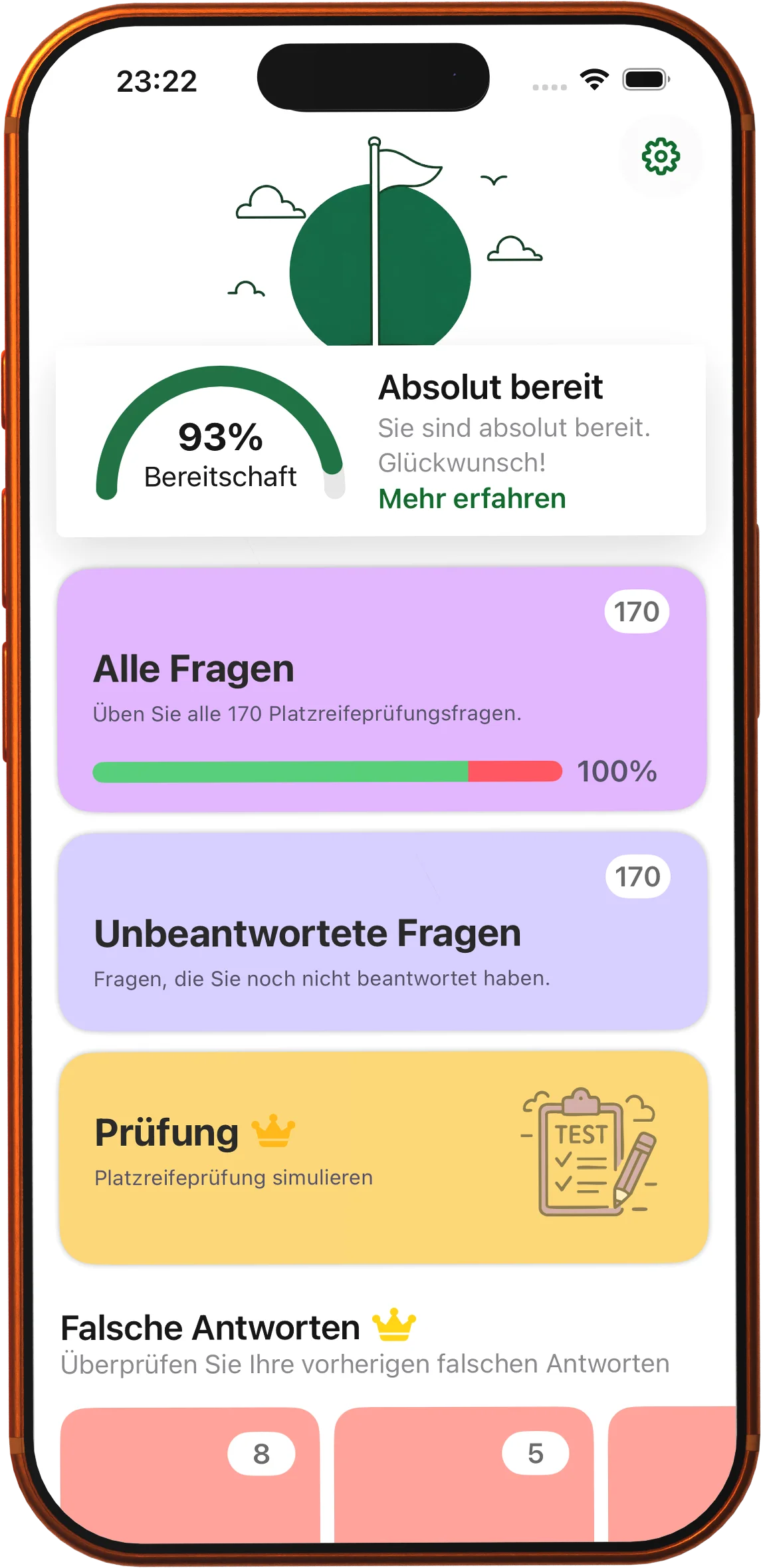 Platzreife app features
