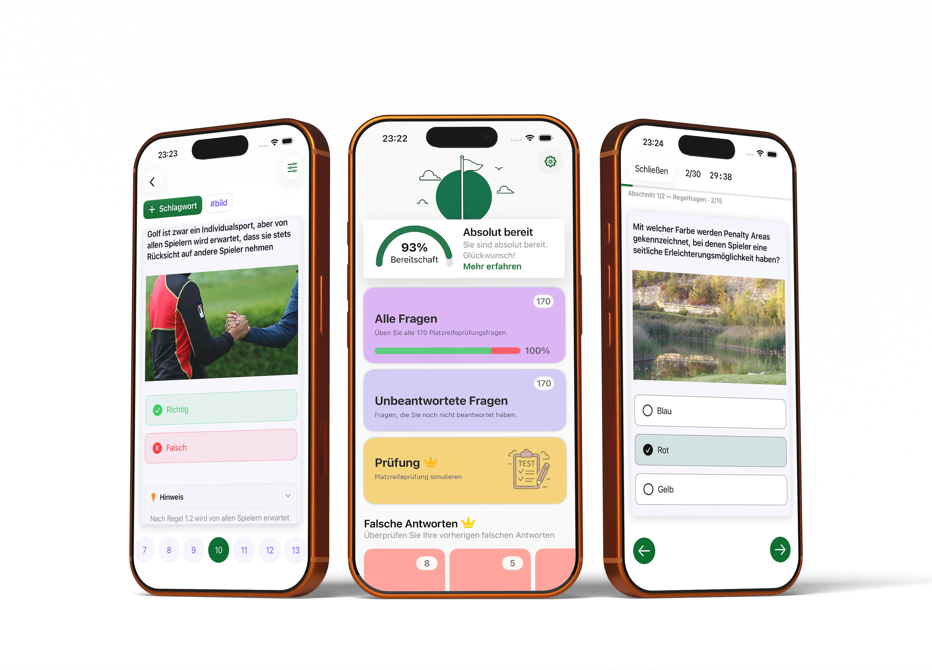 Platzreife app screenshots